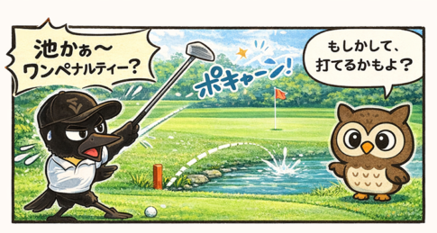 【４コマ】ゴルフで池に入ったらどうする？
