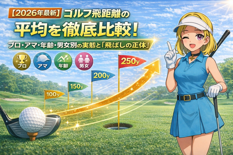 【2026年最新】ゴルフ飛距離の平均を徹底比較！プロ・アマ・年齢・男女別の実態と「飛ばしの正体」