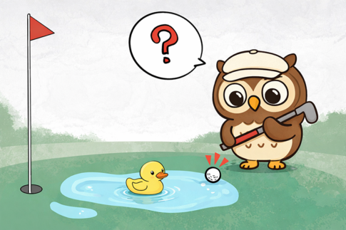 【ゴルフルール】パットのライン上に「水たまり」がある時は？救済の受け方と正しい処置を徹底解説