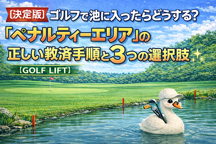 【決定版】ゴルフで池に入ったらどうする？「ペナルティーエリア」の正しい救済手順と3つの選択肢【GOLF LIFT】